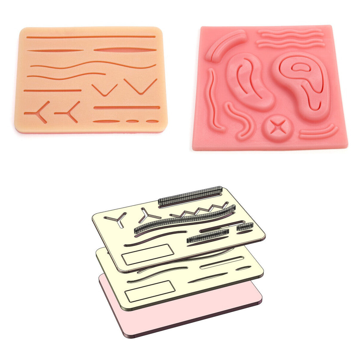 Suture Pad Set: 3-Layer, Anti-Tear and 3D Wound Pads, photo 1