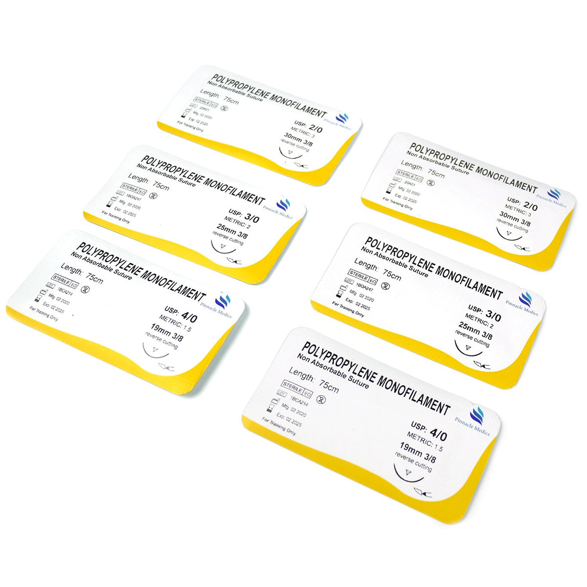 Sutures Thread with Needle | 24 Mixed Sterile Medical Sutures with Needles - Pinnacle Medics
