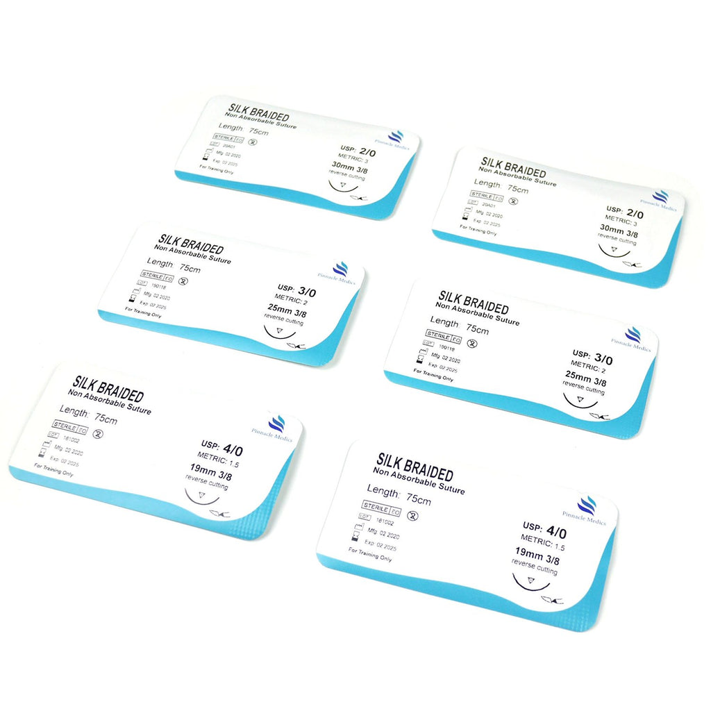 Sutures Thread with Needle | 24 Mixed Sterile Medical Sutures with Needles - Pinnacle Medics